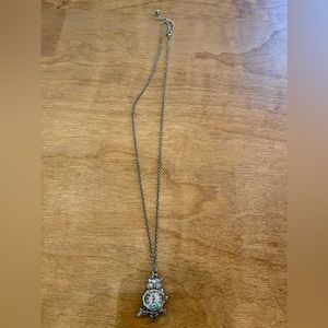 Owl Pendant Clock Necklace.